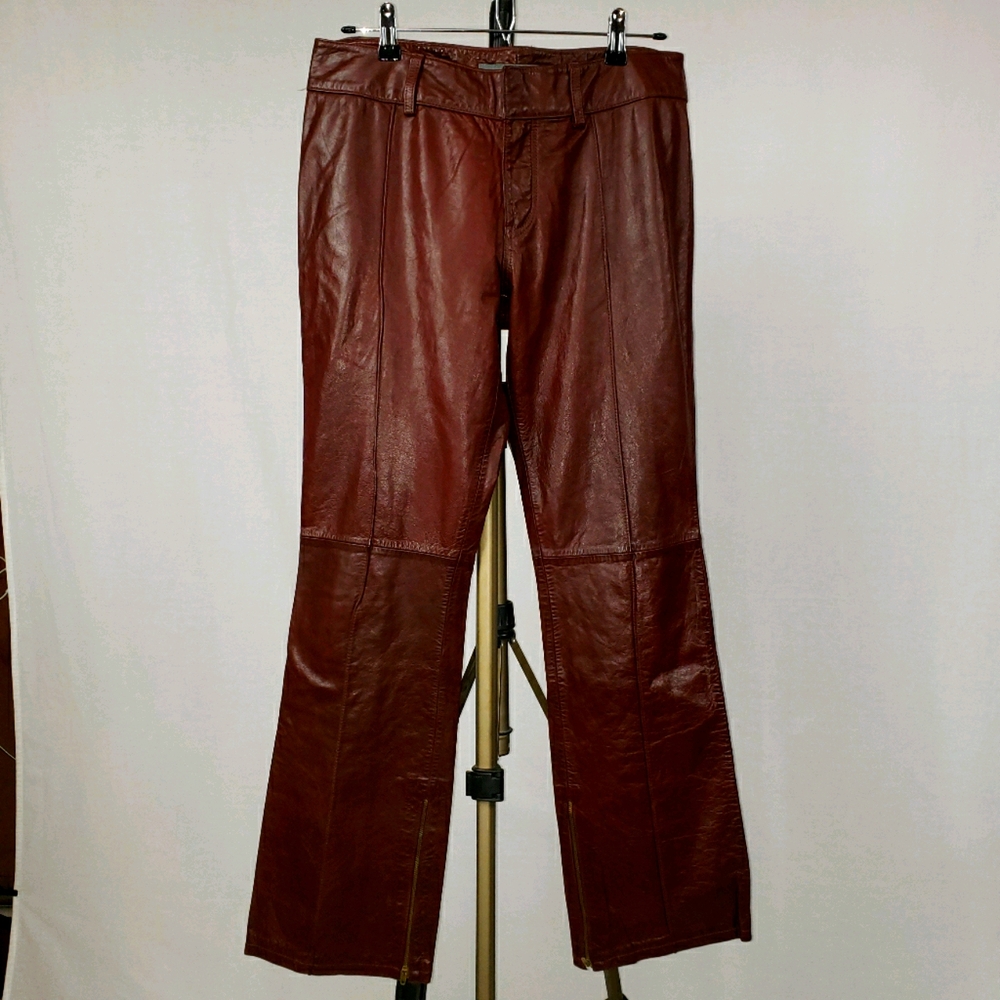 Gap Vintage Burgundy Leather Pants